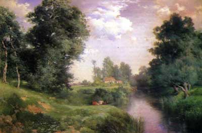 Thomas Moran, A Long Island River Fine Art Reproduction Oil Painting