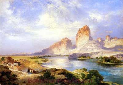 Thomas Moran, Green River+ Wyoming Fine Art Reproduction Oil Painting