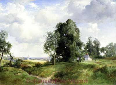 Thomas Moran, Old Windmill+ East Hampton+ Long Island+ New York Fine Art Reproduction Oil Painting