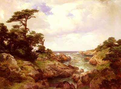 Thomas Moran, Monterey Coast Fine Art Reproduction Oil Painting