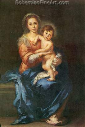 Bartolome Esteban Murillo, The Madonna and Child Fine Art Reproduction Oil Painting