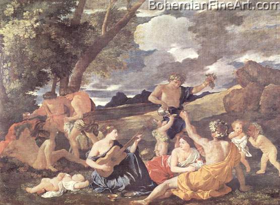Nicolas Poussin, Bacchanal Fine Art Reproduction Oil Painting