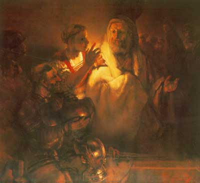 Harmenszoon Rembrandt, St Peter Denying his Master Fine Art Reproduction Oil Painting
