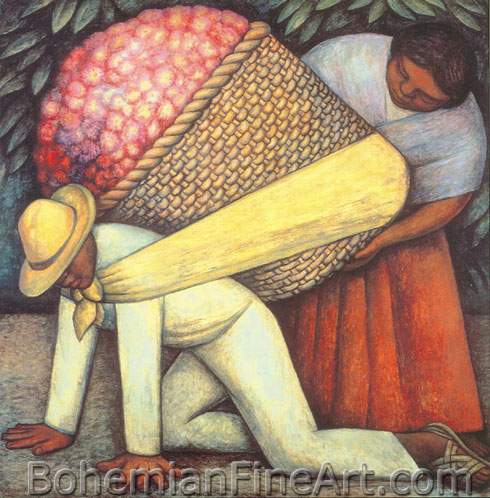 Diego Rivera, The Flower Carrier Fine Art Reproduction Oil Painting