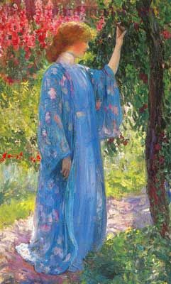 Guy Rose, The Blue Kimono Fine Art Reproduction Oil Painting
