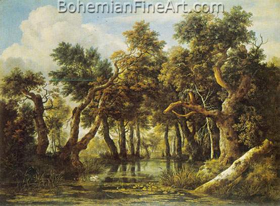 Jacob Van Ruisdael, A Forest Marsh Fine Art Reproduction Oil Painting