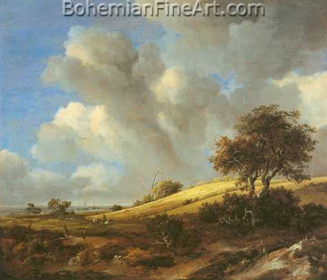Jacob Van Ruisdael, Cornfield Fine Art Reproduction Oil Painting