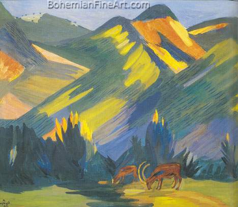 Matiros Saryan, Morning. Green Mountains Fine Art Reproduction Oil Painting