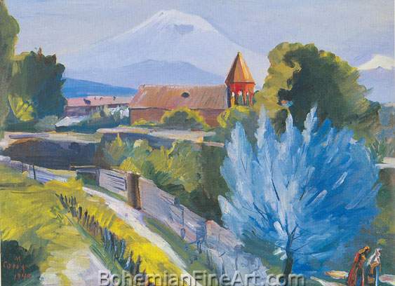 Matiros Saryan, April Landscape Fine Art Reproduction Oil Painting