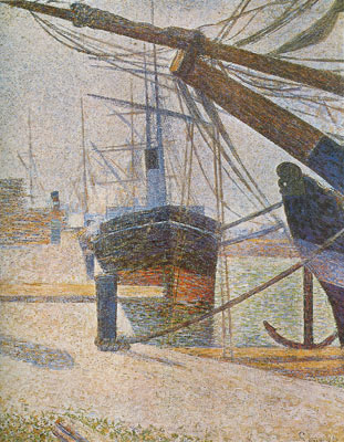 Georges Seurat, Dockside at Honfleur Fine Art Reproduction Oil Painting