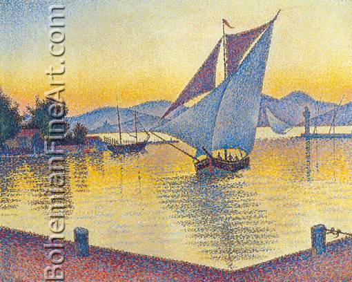 Paul Signac, The Port at Sunset+ Saint Tropez+ Opus 236 Fine Art Reproduction Oil Painting