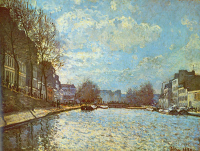 Alfred Sisley, Canal St Martin+ Paris Fine Art Reproduction Oil Painting