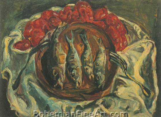 Chaim Soutine, Fish and Tomatoes Fine Art Reproduction Oil Painting