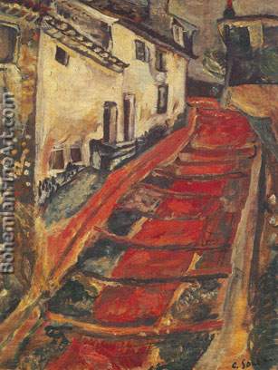 Chaim Soutine, Red Stairway at Cagnes Fine Art Reproduction Oil Painting