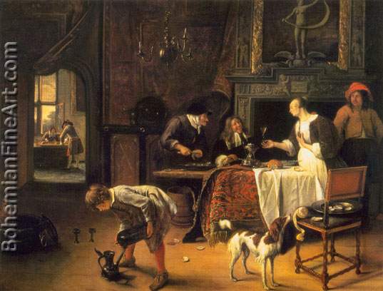 Jan Steen, Easy Come+ Easy Go Fine Art Reproduction Oil Painting