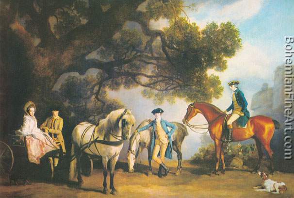George Stubbs, The Melbourne and Milbanke Families Fine Art Reproduction Oil Painting