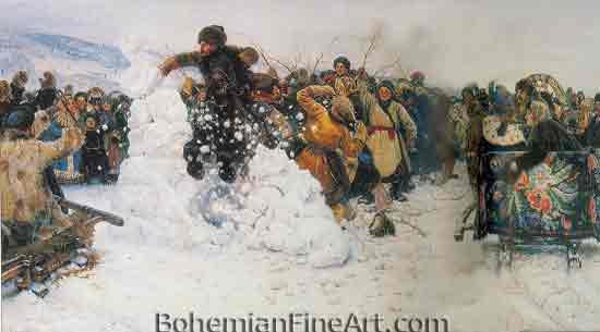 Vasily Surikov, The Taking of the Snow Fortress Fine Art Reproduction Oil Painting