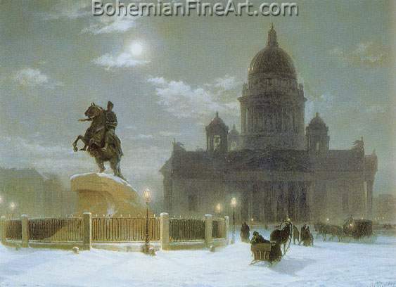 Vasily Surikov, Monument to Peter the Great Fine Art Reproduction Oil Painting