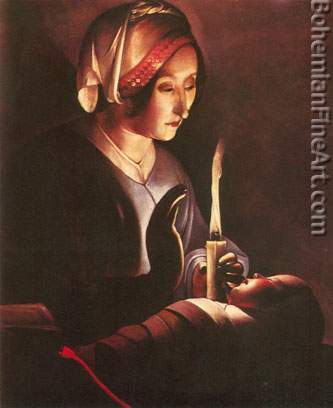 Georges De La Tour, St Anne and the Christ Child Fine Art Reproduction Oil Painting