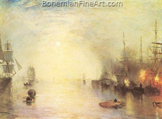 Joseph Mallord William Turner, Keelmen Heaving in Coals by Night Fine Art Reproduction Oil Painting