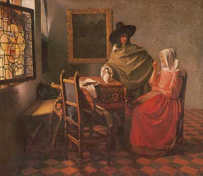 Johannes Vermeer, The Glass of Wine Fine Art Reproduction Oil Painting