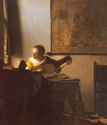 Johannes Vermeer, Woman with a Lute Fine Art Reproduction Oil Painting