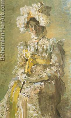 Mikhail Vroubel, Portrait of the Artist's Wife Fine Art Reproduction Oil Painting