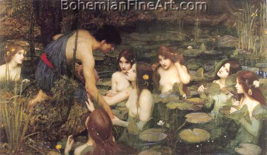 John William Waterhouse, Hylas and the Nymphs Fine Art Reproduction Oil Painting
