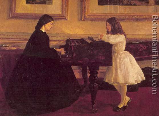 James Abbot McNeil Whistler, At the Piano Fine Art Reproduction Oil Painting