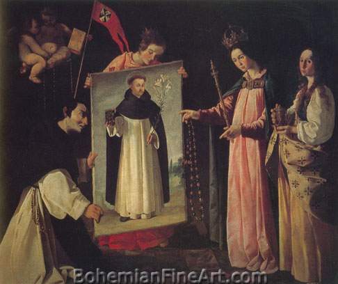 Francisco de Zurbaran, The Virgin Shows a Dominican the True Portrait Fine Art Reproduction Oil Painting