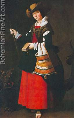 Francisco de Zurbaran, Saint Margaret Fine Art Reproduction Oil Painting