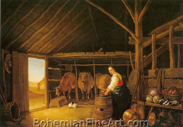 Aelbert Cuyp, Woman in a Stable Fine Art Reproduction Oil Painting