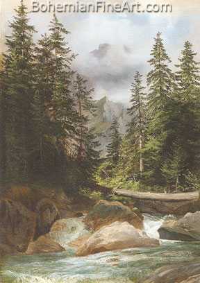 Alexandre Calame, Mountain Stream Fine Art Reproduction Oil Painting