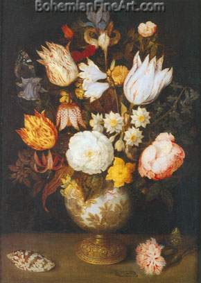 Ambrosius Bosschaert the Elder, Vase of Flowers Fine Art Reproduction Oil Painting