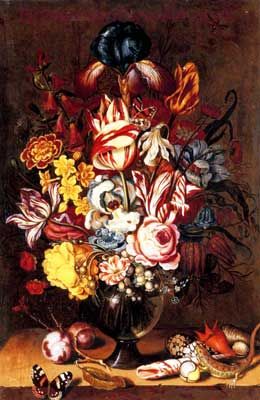Ambrosius Bosschaert the Younger, Tulips+ Peonies+ Narcissi and other Flowers Fine Art Reproduction Oil Painting