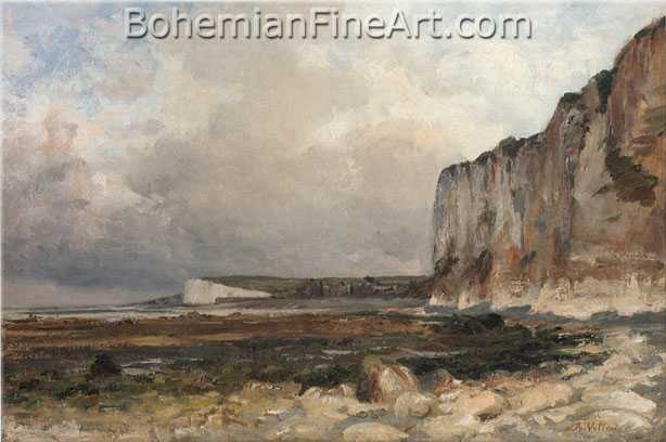 Antoine Vollon, The Cliffs Along the Shore at Le Treport Fine Art Reproduction Oil Painting