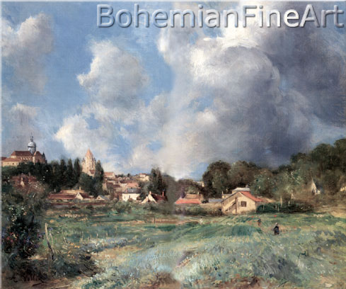 Antoine Vollon, View of the Town of Provins Fine Art Reproduction Oil Painting
