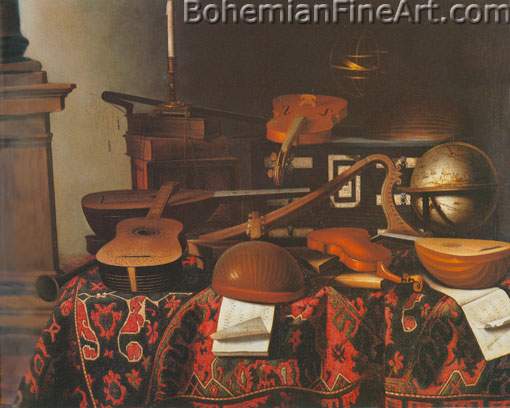 Bartolomeo Bettera, Musical Instruments on a Table Fine Art Reproduction Oil Painting