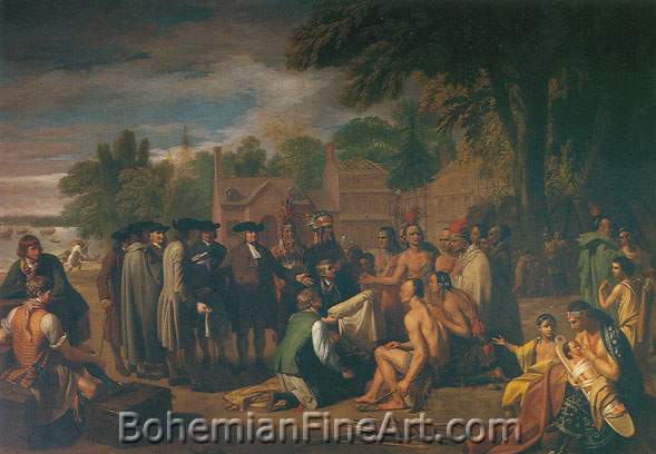 Benjamin West, Penn's Treaty with the Indians Fine Art Reproduction Oil Painting
