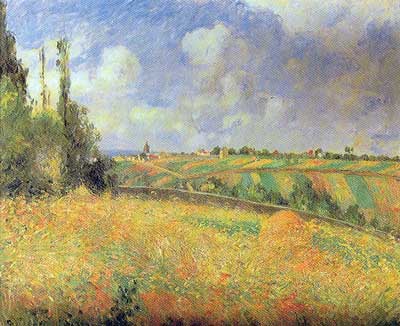 Camille Pissarro, Rye Fields at Pontoise Fine Art Reproduction Oil Painting