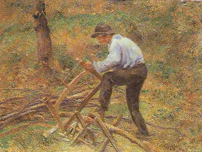 Camille Pissarro, The Woodcutter Fine Art Reproduction Oil Painting