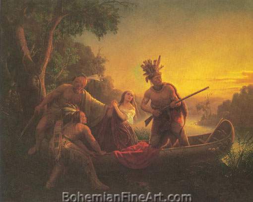Carl Wimar, The Abduction of Daniel Boone's Daughter Fine Art Reproduction Oil Painting