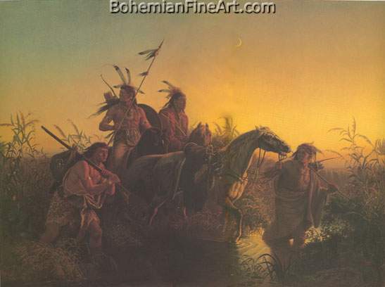 Carl Wimar, The Captive Charger Fine Art Reproduction Oil Painting