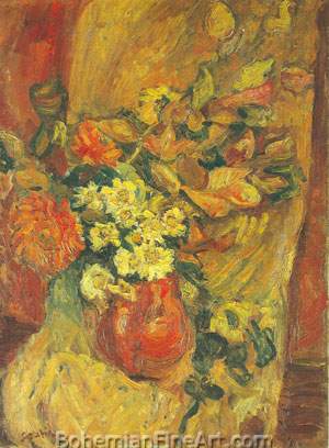 Chaim Soutine, Flowers in a Pot on a Chair Fine Art Reproduction Oil Painting