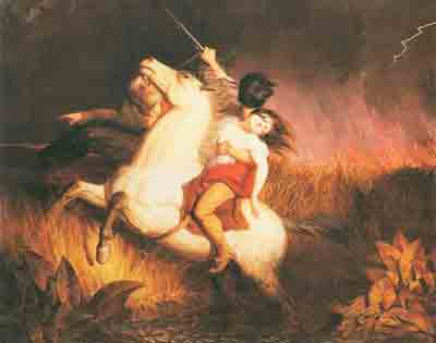 Charles Deas, Prairie Fire Fine Art Reproduction Oil Painting