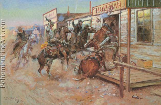 Charles M. Russell, In Without Knocking Fine Art Reproduction Oil Painting