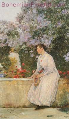 Childe Hassam, In the Garden at Villers le Bel Fine Art Reproduction Oil Painting