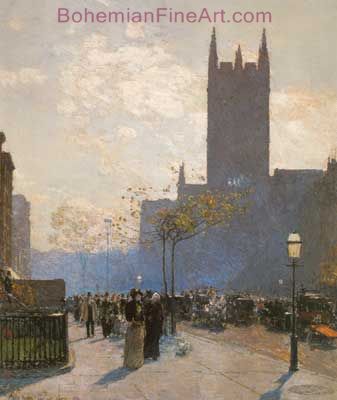 Childe Hassam, Lower Fifth Avenue Fine Art Reproduction Oil Painting