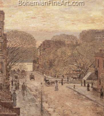 Childe Hassam, Spring on West 78th Street Fine Art Reproduction Oil Painting