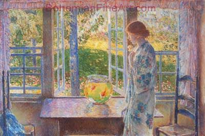 Childe Hassam, The Goldfish Window Fine Art Reproduction Oil Painting